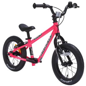 Kidvelo Rookie 14 Balance To Pedal Bike Pink - Front Angle View