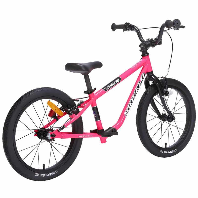 Kidvelo Rookie 18 Balance To Pedal Bike Pink - Rear Angle View