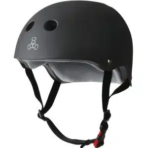 Triple-8-Dual-Certified-Sweatsaver-Bike-Skate-Helmet-Font Side-Black-Matte